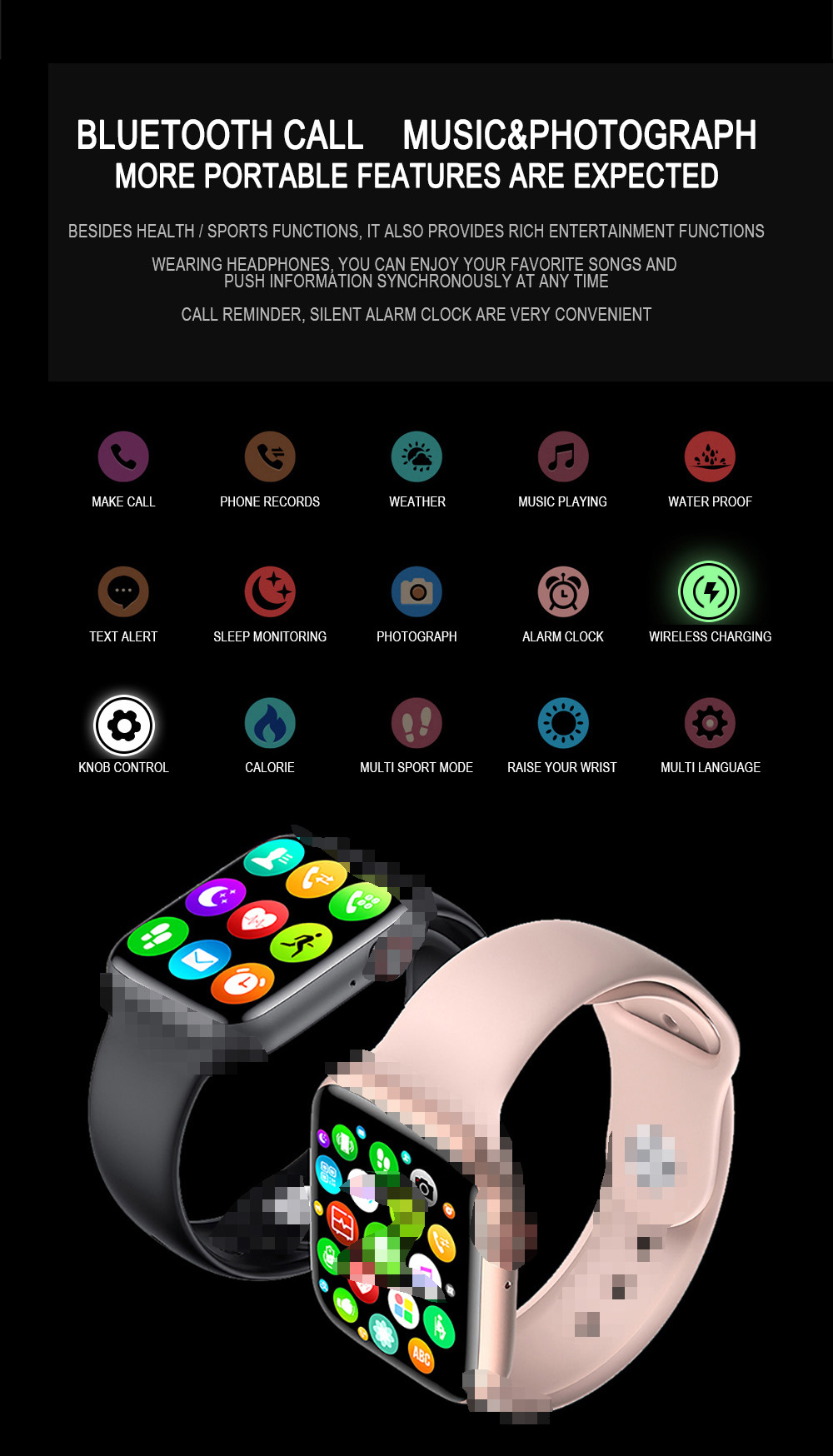 170mAh 1.75 Inch Bluetooth Calling Smartwatch BLE5.0 FK99 PK HW22