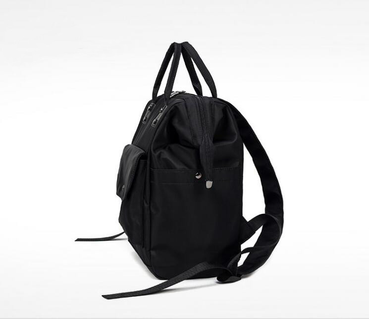 Luxury Black Polyester Kids Diaper Bag , Insulation Travel Baby Nappy Bags