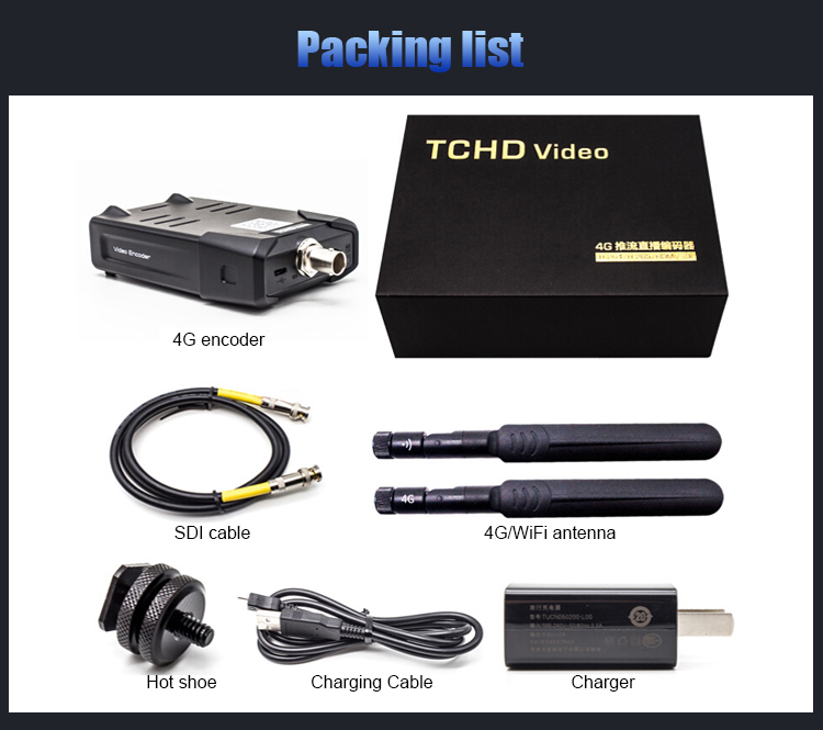 SDI Input 1080P Wireless Live Streaming Encoder For Outdoor Live Streaming Audio 3.5mm Audio