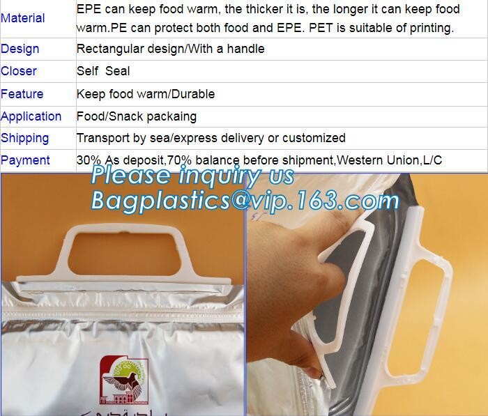 custom bulk waterproof large soft folding food delivery picnic lunch tote grocery cooler bag aluminum foil thermal bags