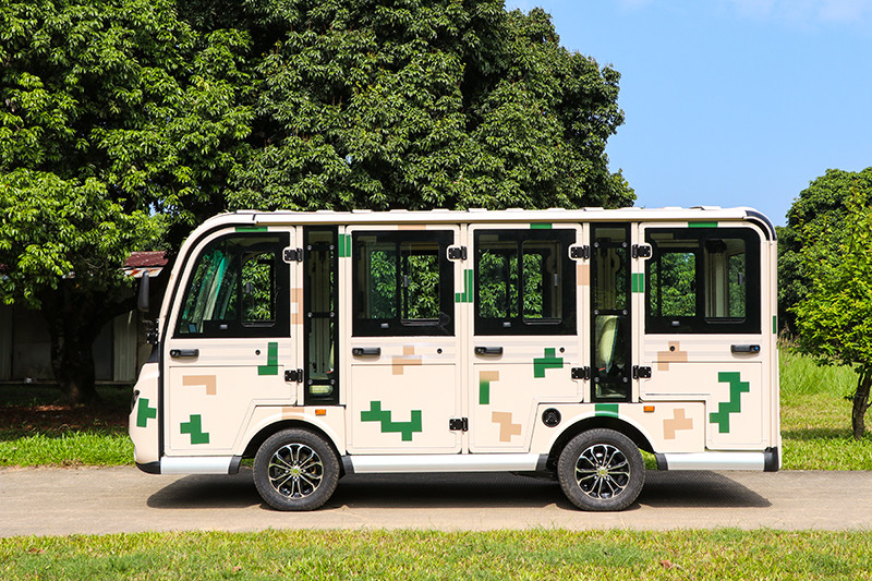 Fully Enclosed Electric Shuttle Bus SIghtseeing Bus With Trojan Battery 11 Passenger