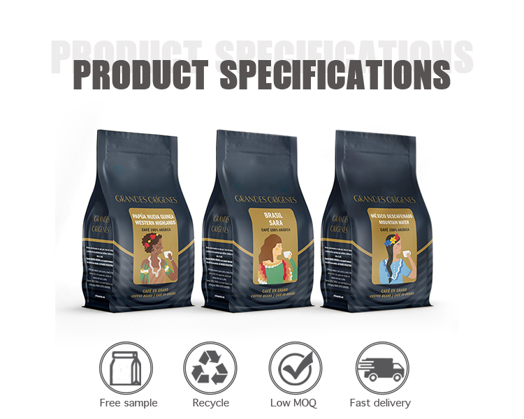 100 Food Grade Coffee Packaging Bags With Zipper Eco Friendly Tea Bag Packaging