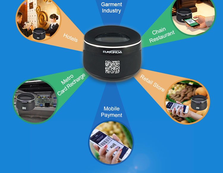 Hot Sale 1D 2D On-counter USB Smartphone Barcode Scanner for Mobile Payment