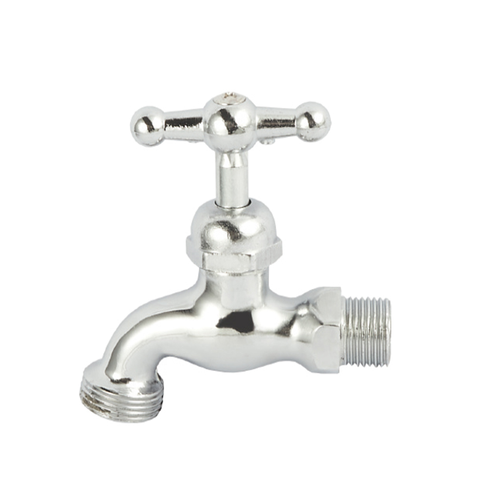 Sanitary Zinc Alloy Brass Bibcock Valve Euro Type For Washing Machine
