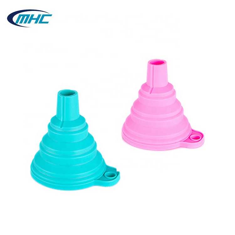 Mini Collapsible Silicone Kitchen Funnels Oil Liquid Reusable Customized Food Grade