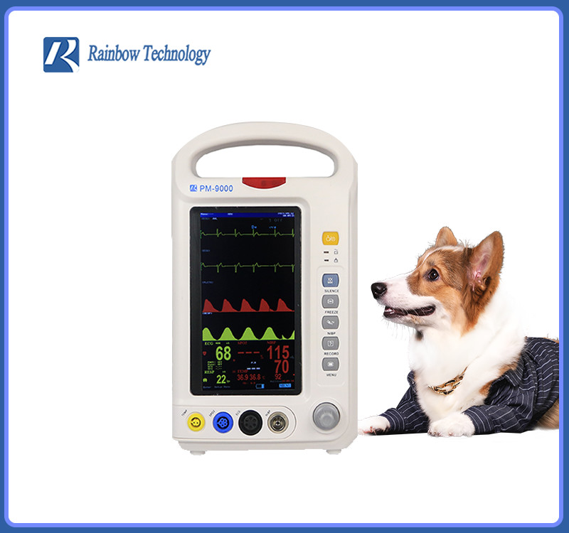 Animal Hospital Veterinary Monitoring Equipment color TFT LCD With digital oxygen