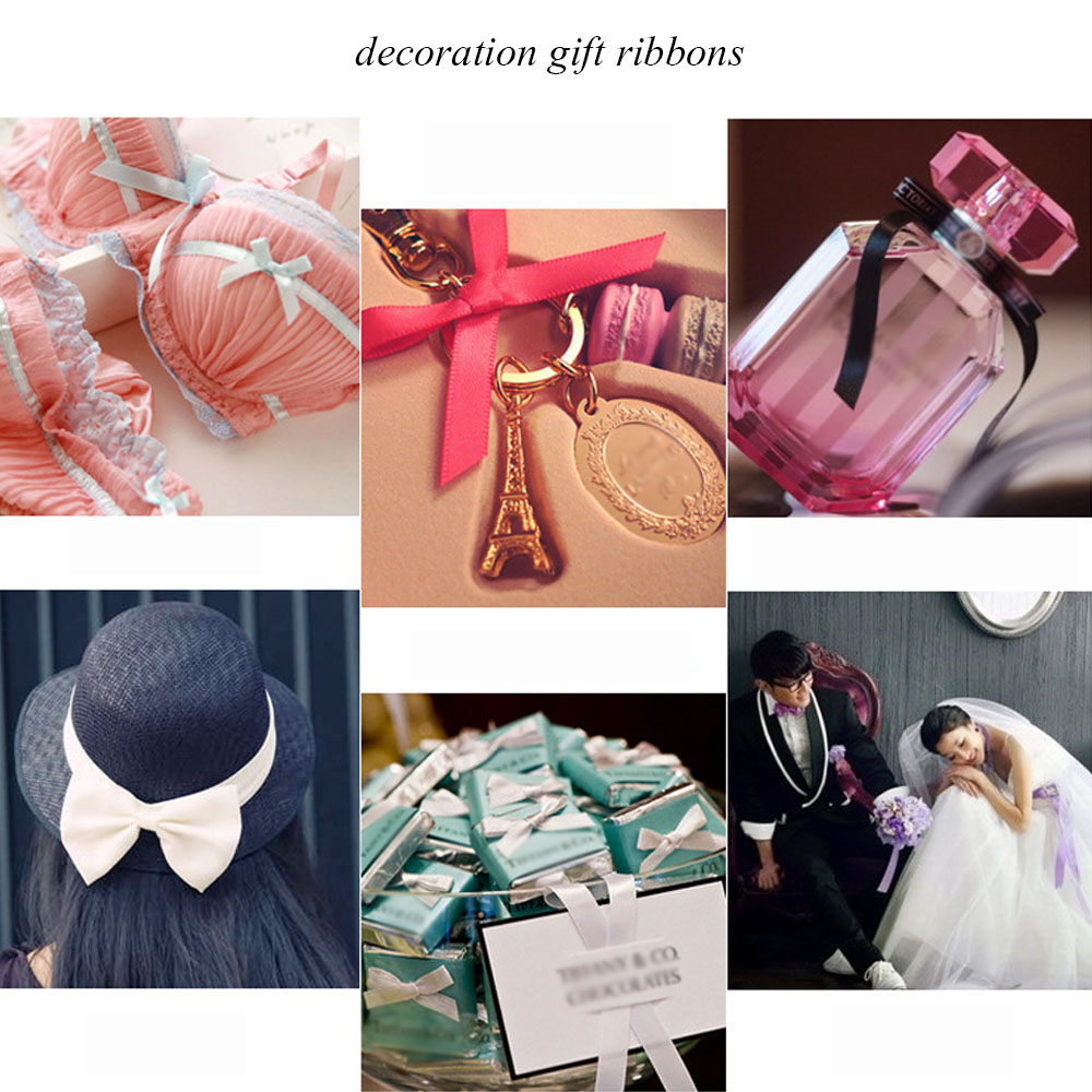 Wholesale Gift Packing Silk Ribbon Roses Custom Recycled 100% Polyester Satin Ribbon With Cutting