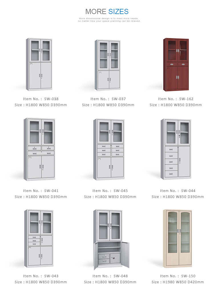 China supplier bedroom office cheap metal clothes double door storage wardrobe locker with safe box