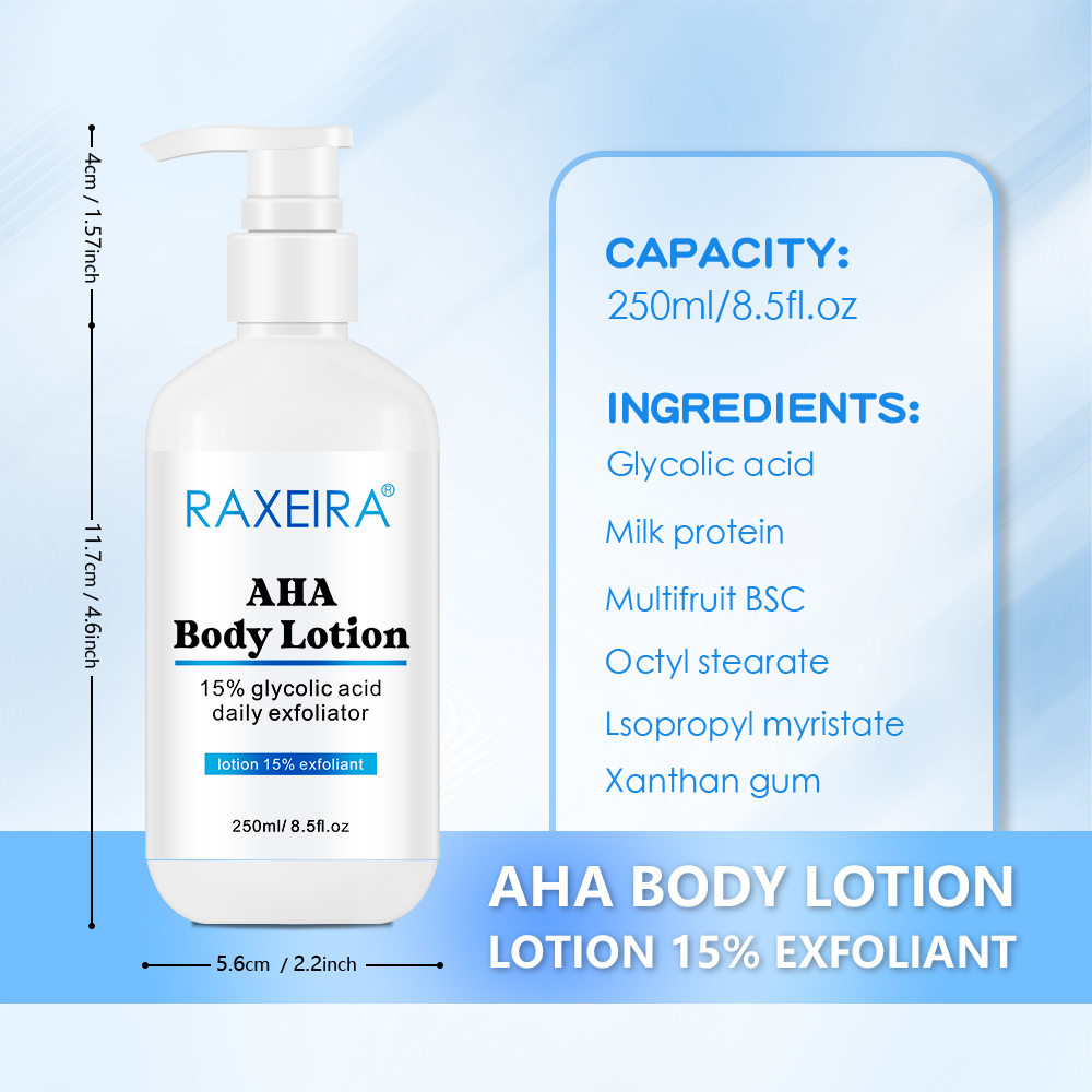 Hydrating Body Lotion 15% Glycolic Acid Glowing Skin Brighten Moisturizing Milk Body Cream Whitening Body Lotion