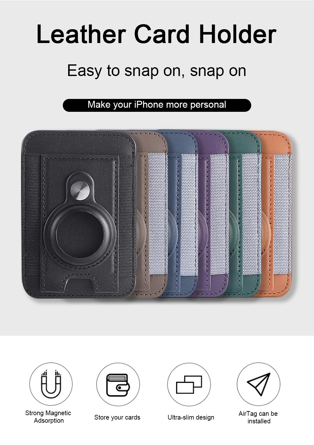 Rubber Band Magnetic Card Holder Stand Customized for Phone