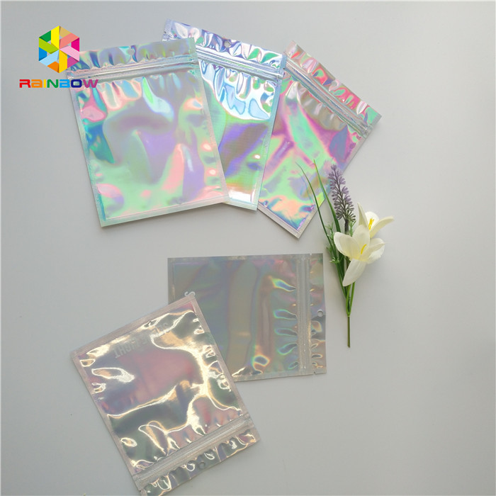 k Hologram Snack Food Packaging Bags Custom For Eyelash / Brush / Jewelry
