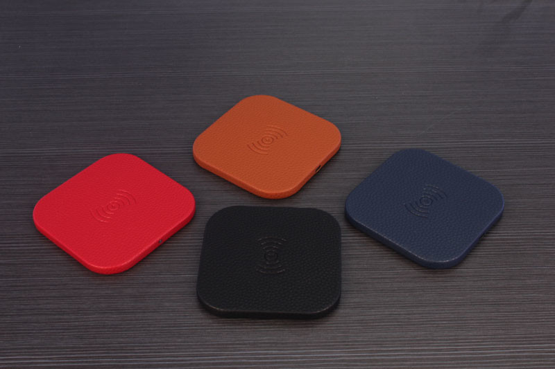 Qi 10W Fast Wireless Charging Pad Premium PU Leather Inductive