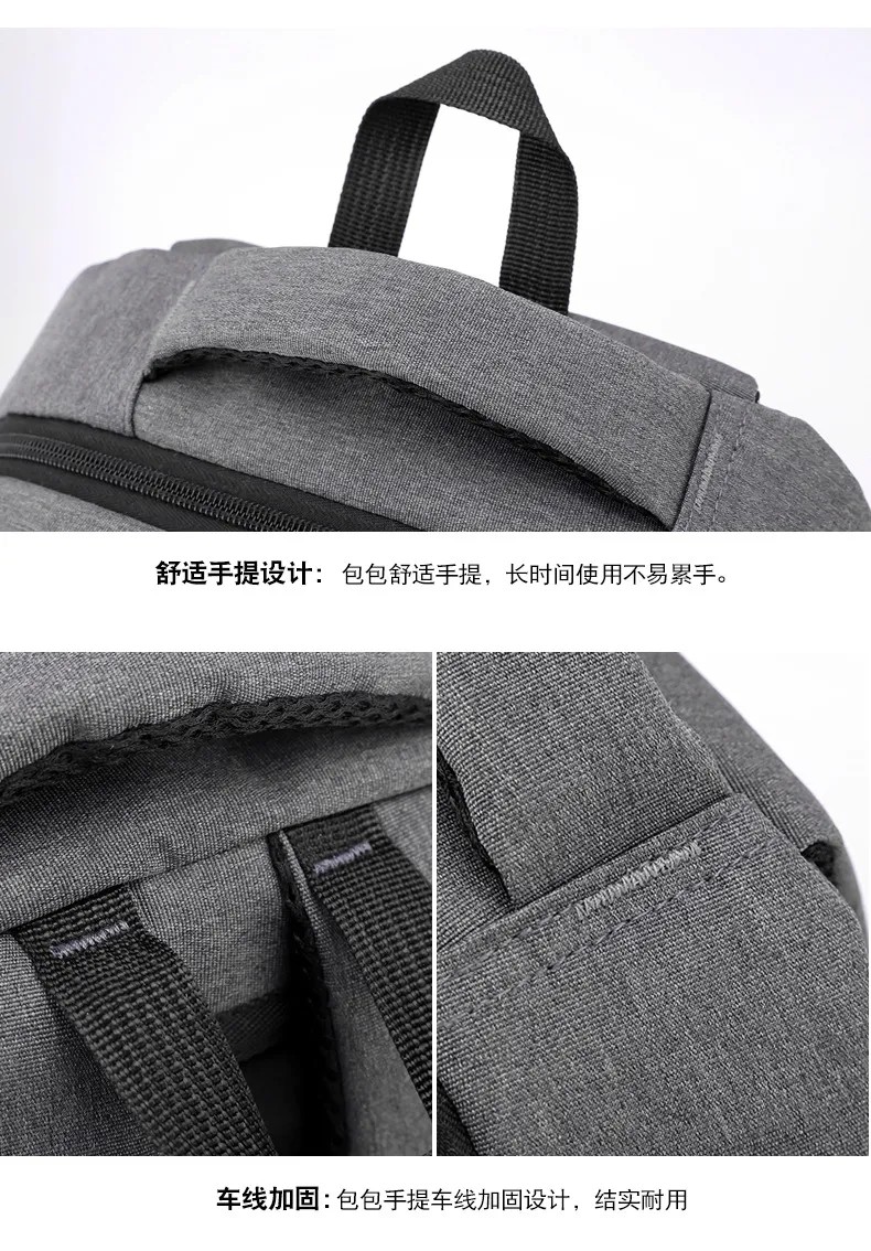 15.6'' 16" Travel USB Computer Custom Made Waterproof Washable Men Backpack With USB Charging Port