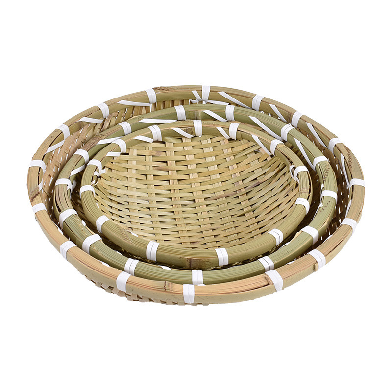 Round Sieve Natural Bamboo Basket Traditional Shape