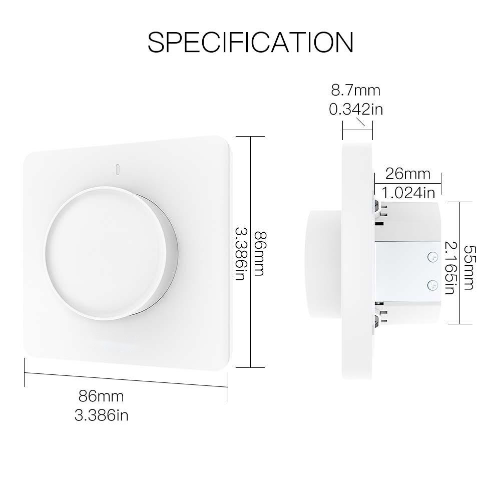 Hotel Room Light Dimmer Smart Wifi Wall Switch Tuya Zigbee Rotary Dimmer Switch 300W