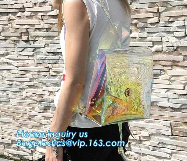 pocket transparent pvc clear backpack wholesale with padded straps, Waterproof Clear School Student Transparent PVC Back
