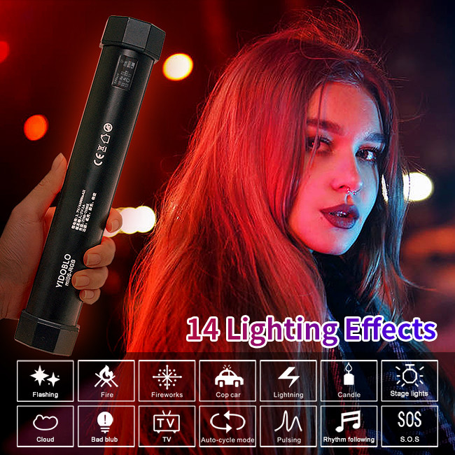 Magnetic RGBW with 14 effects fill light for TikTok Vlog selfie livestream photography Rechargeable LED Tube Light