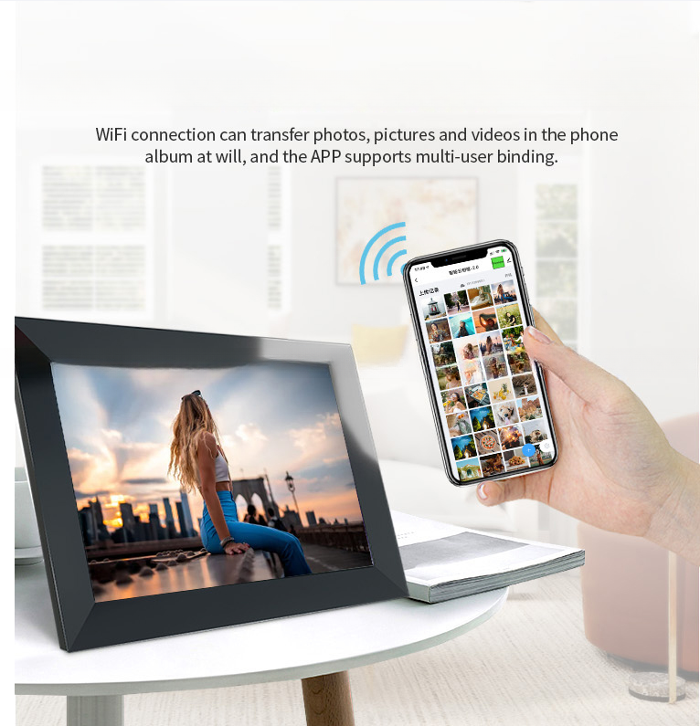 10.1" inch IPS touchscreen WIFI digital cloud frame cloud photo frame picture video loop player display