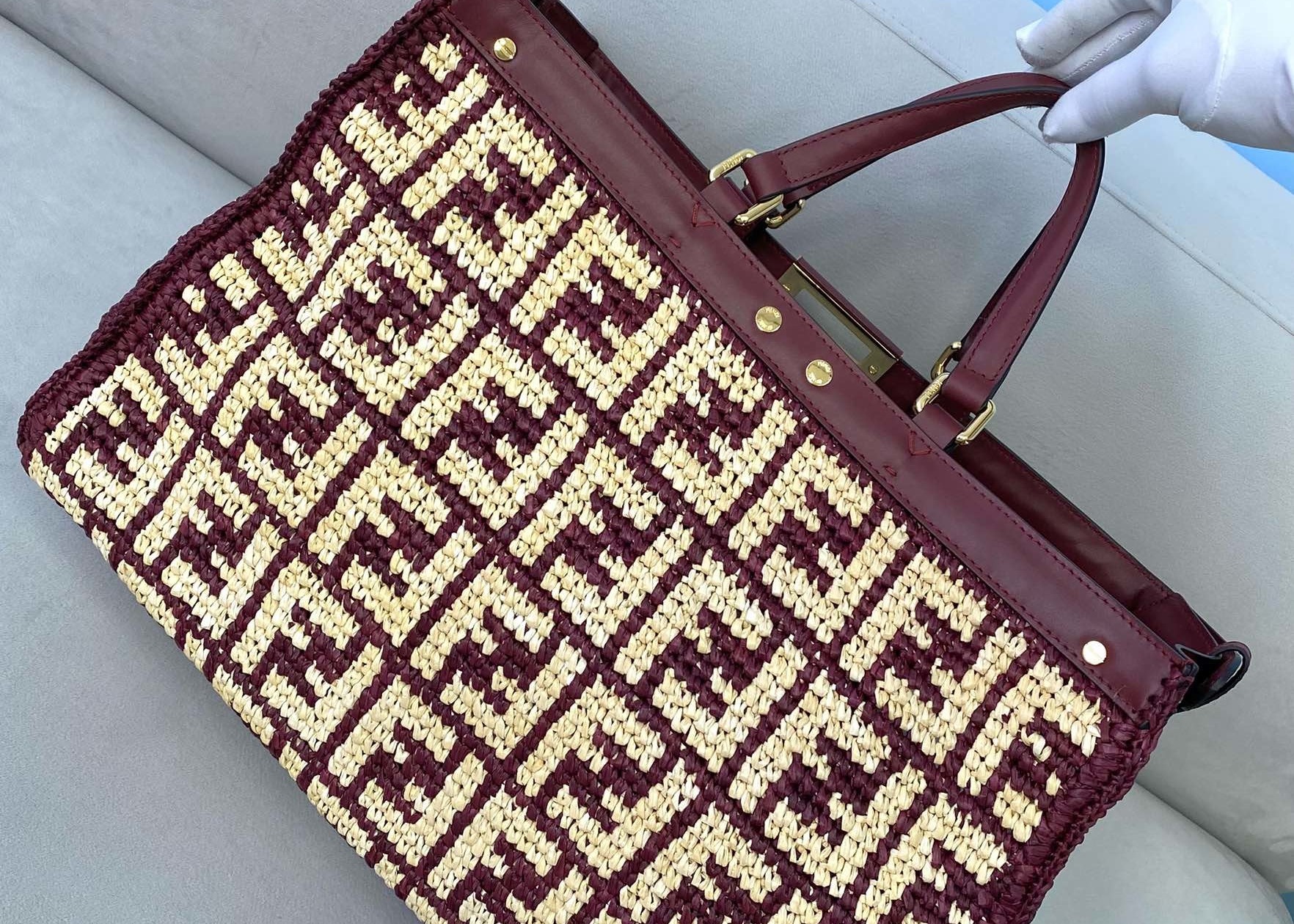High Capicity 42cm Tote Shopper Bag , Handmade Straw Woven Tote Bag