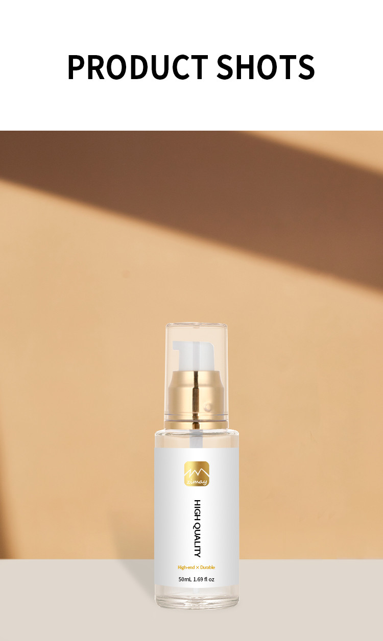 50ml Glass Luxury Matte Empty Cosmetics Serum Hair Oil Lotion Containers With Luxury Gold Top