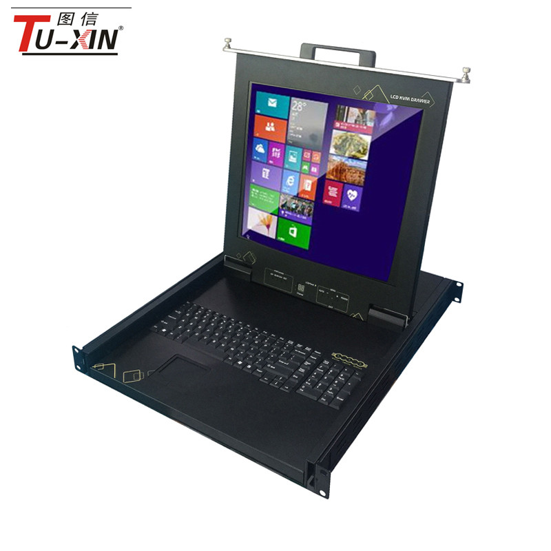 Professional 17 Inch LCD KVM Drawer 1 Port PS2 Or USB Rackmount KVM Console