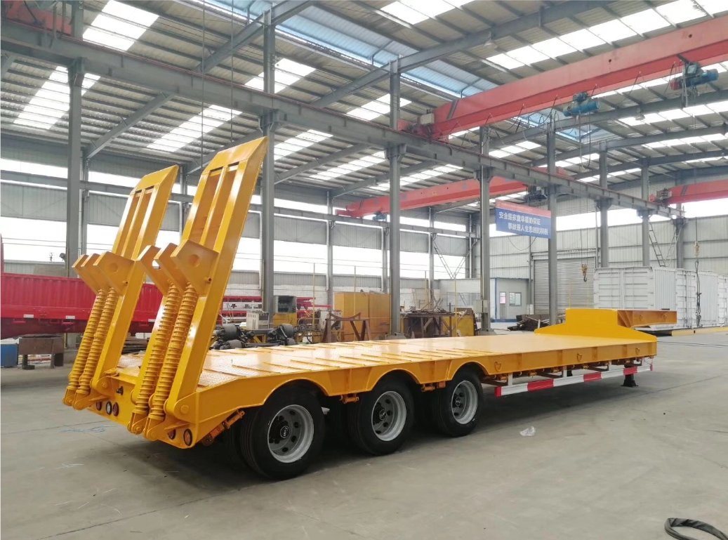 3/4 Axles 60-100 Ton Heavy Duty Lowbed Transport Trailer Multi Axle Hydraulic Low Bed Trailer for Sale