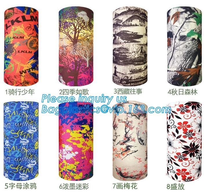 multi choice women head scarf printed colorful face mask custom logo/size bandana,Sport Strapping Seamless Custom Gaiter Whi