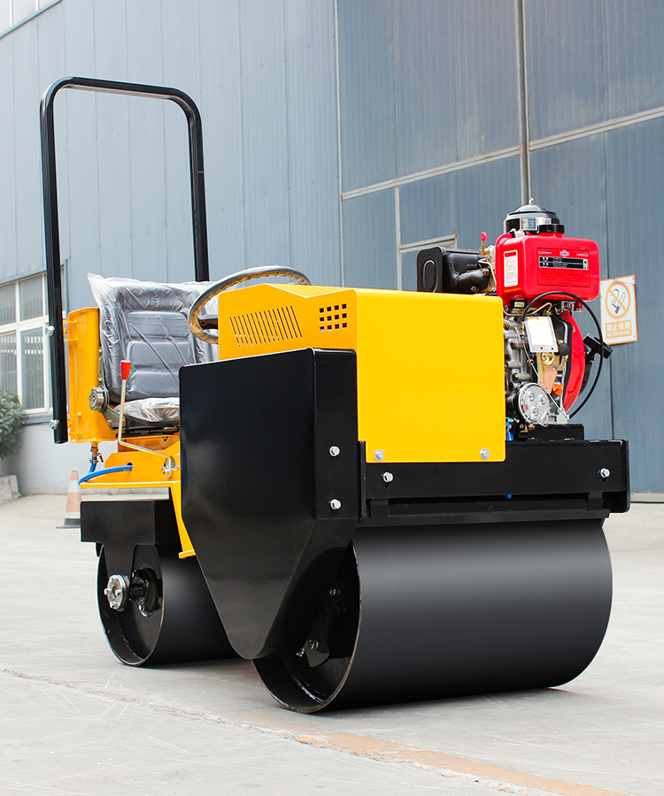 Mini Double Drum Vibratory Road Roller Compactor for Soil Asphalt Compaction 0.7Ton
