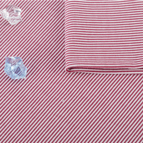 40S Striped Knit Fabric Double Yarn Soft Textured 200gsm Pure Cotton For Sportswear