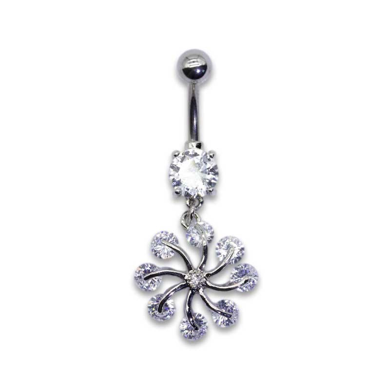 7mm Round zircon Belly Button Piercings Jewelry 316 Stainless Steel