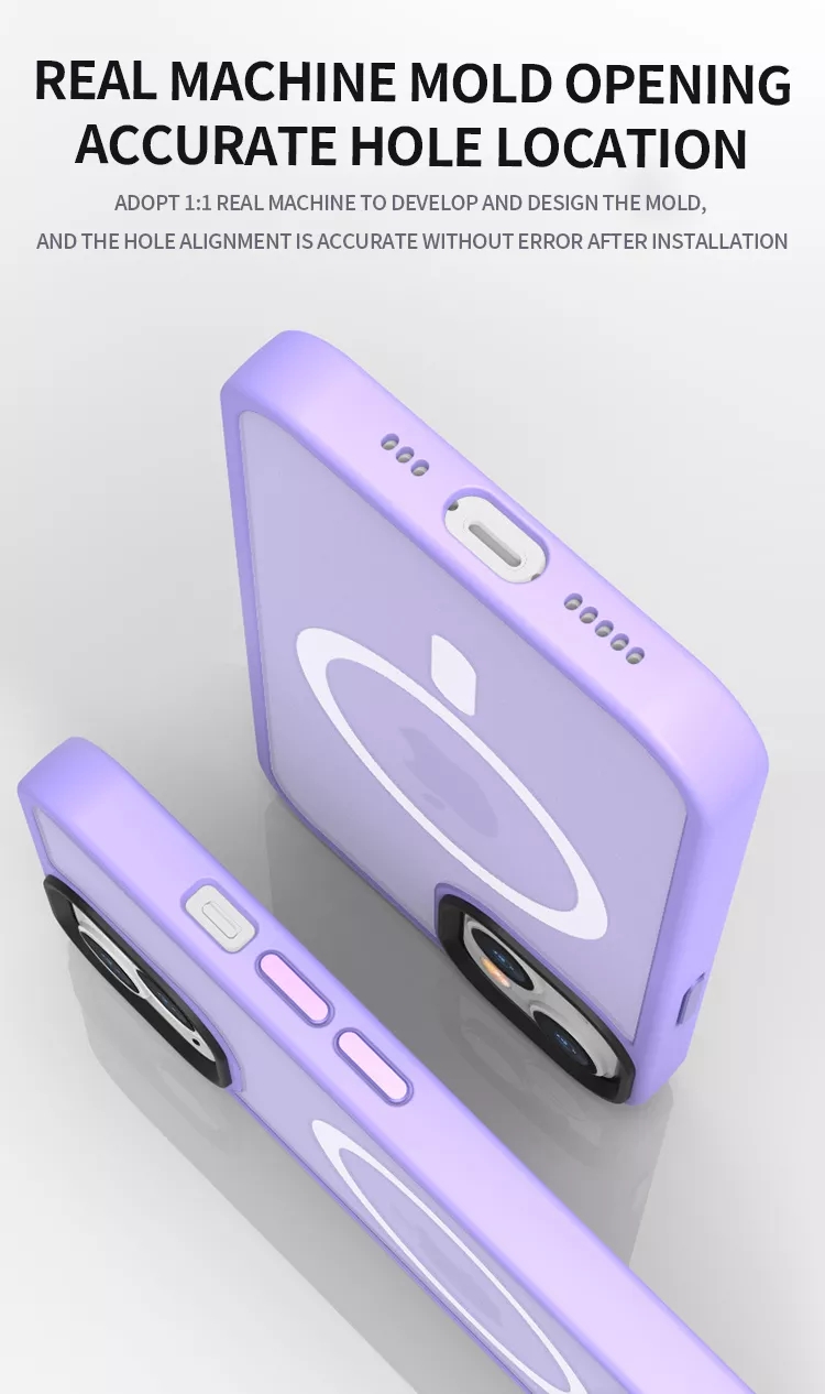 Iphone 14 Case With Frosted Magnetic Ring Metal Button Dustproof Shockproof Function