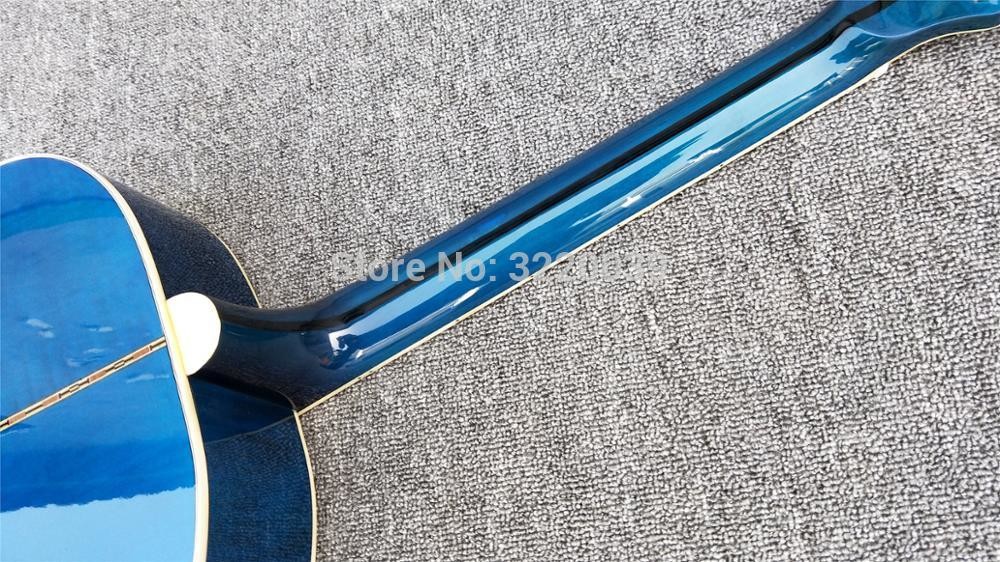 Custom 12 strings Blue color G200 classic acoustic guitar, Solid Sprue top,Factory Custom Maple body guitar