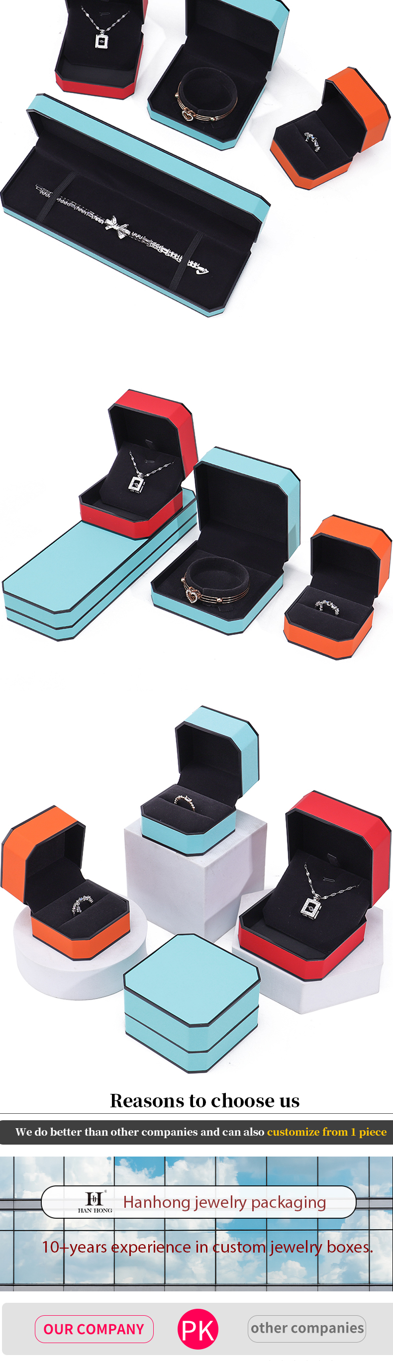 Black Border Octagonal Sleek PU Leather Jewelry Packaging Box for Luxury Storage