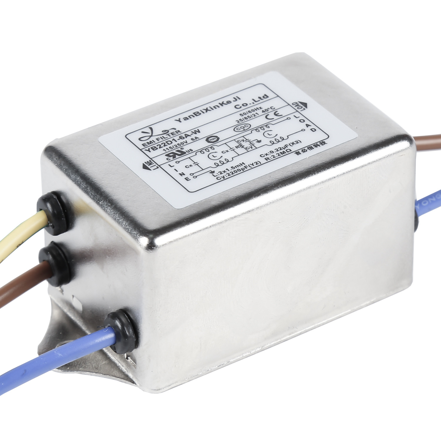 Single Phase EMI Filter RFI Noise Filter M4 Screw Output 250V Power Line Filter