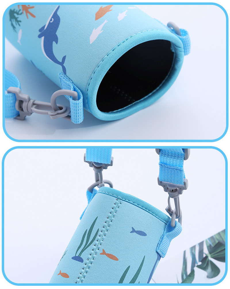Cartoon Design Insulated Neoprene Baby Bottle Cover With Strap