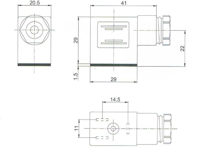 Plastic Micro Solenoid Coil Connector Series B For Assembling Solenoid Valve