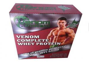 China Whey Protein Packaging Paper Square Box / Pharma Box Embossing And Debossing Finish on sale