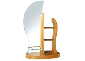 Buy cheap Hair Dresser Salon Mirror Station Furniture With Double Side Mirror , Dark Brown Color product