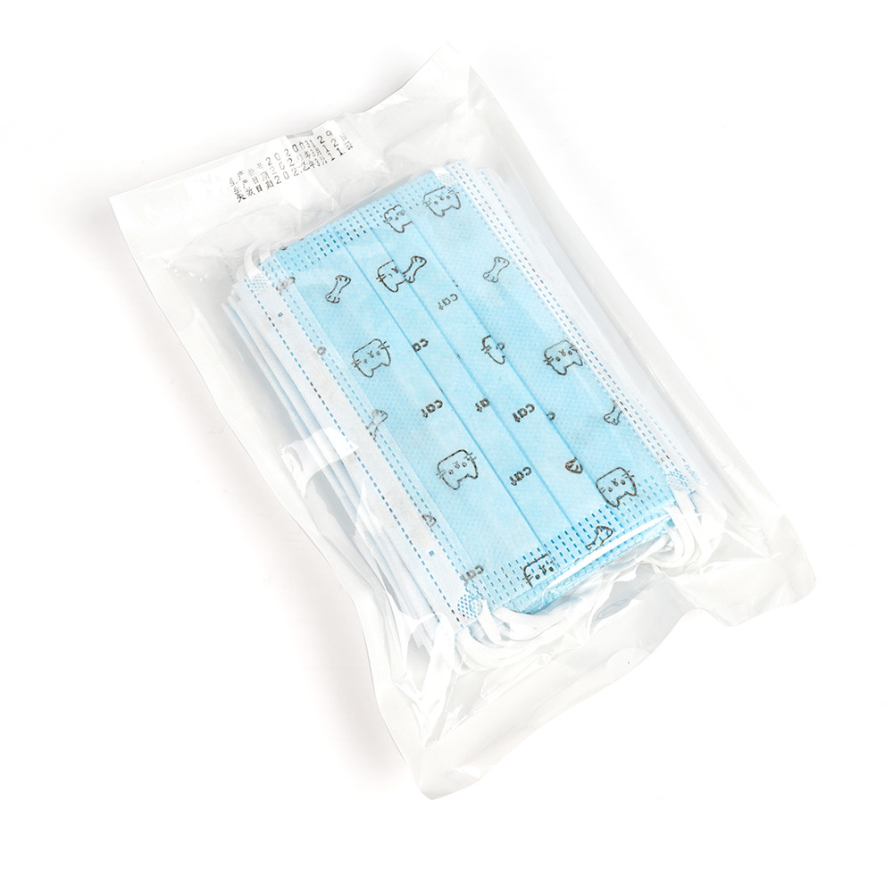 Sterile Children Disposable Masks , Blue 3 Ply Kids Face Mask Children
