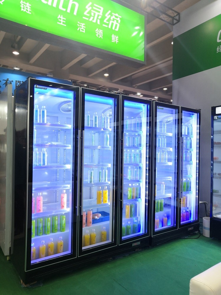 Double Glass Door Commercial Beverage Cooler For Soda Chilling 1000 Liters
