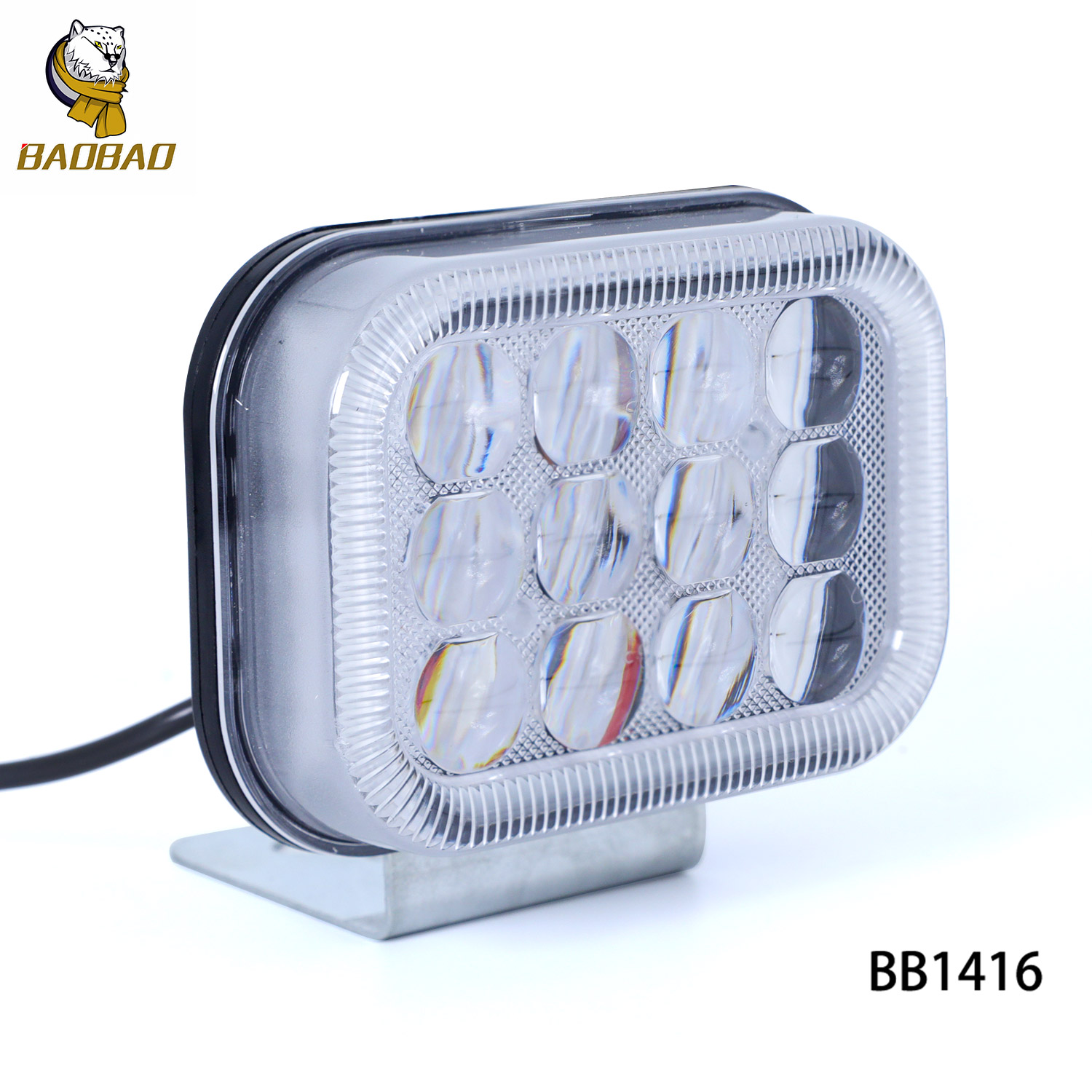 Plastic 5D 12 Beam White Color Motorcycle LED Work Light Spotlight