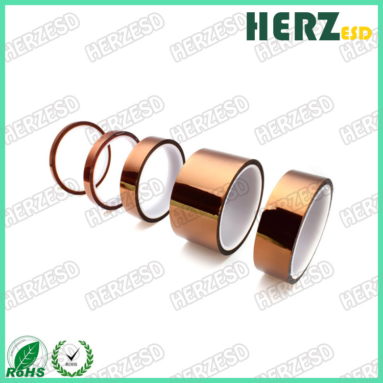 Length 33m ESD Warning Tape , ESD Kapton Tape High Temperature Resistance