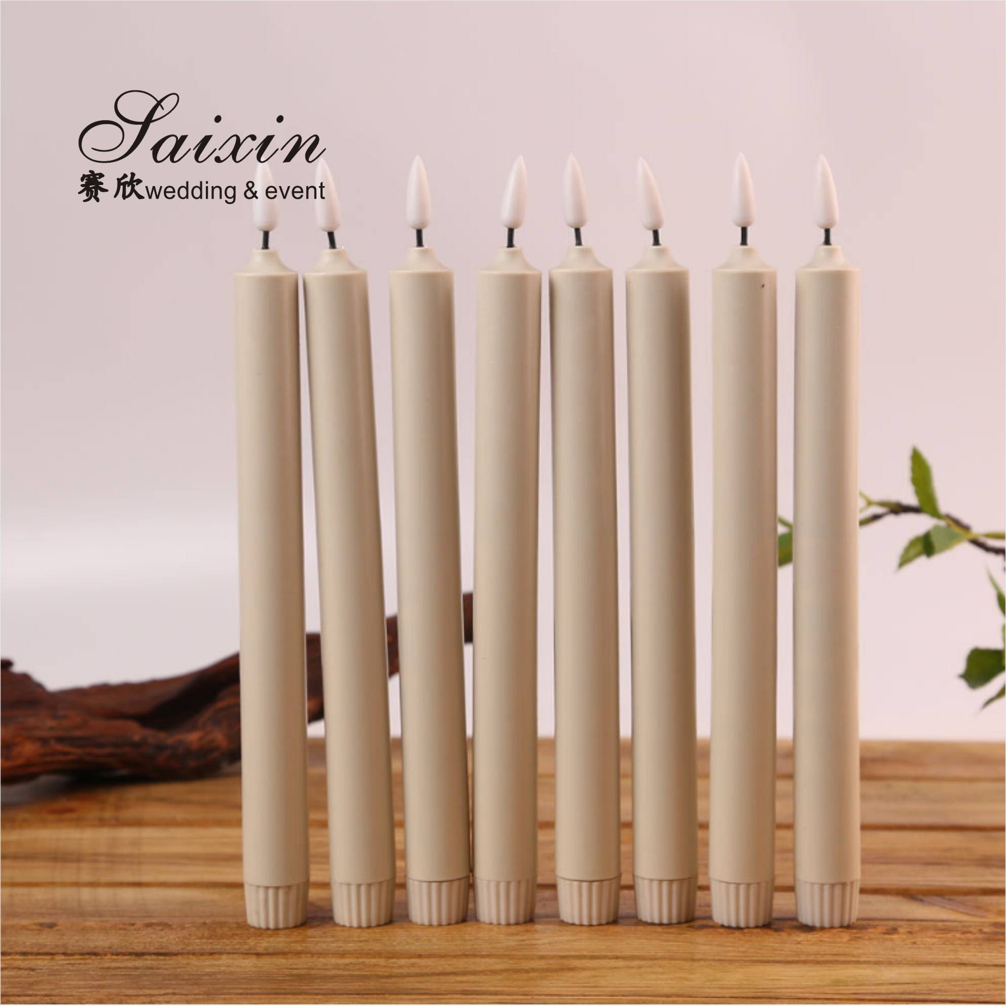 Wholesale remote control electric long LED taper candle for candle holder decoration weddings