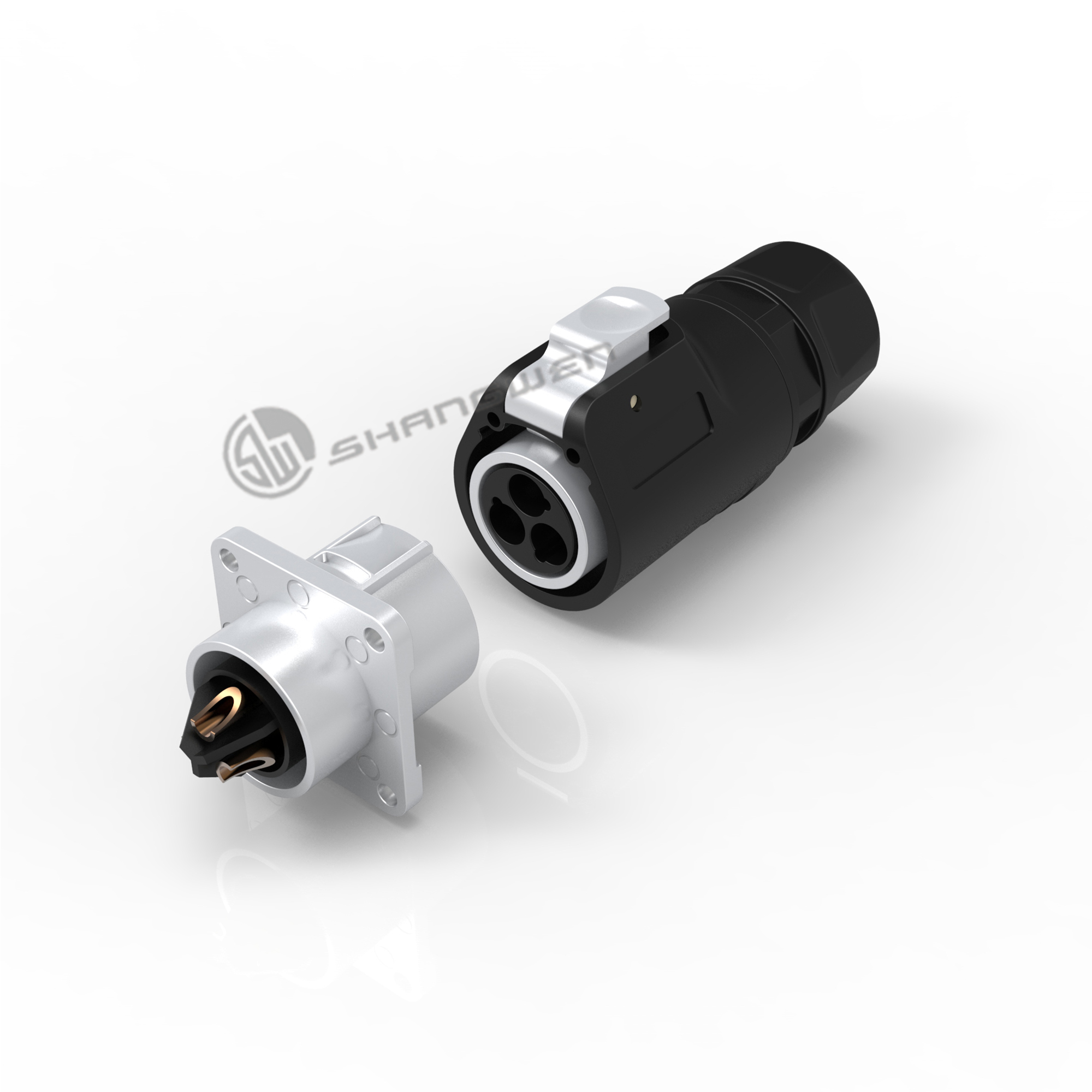 Metal IP67 Power Connector Anti Interference Waterproof 3 Pin Connector Female