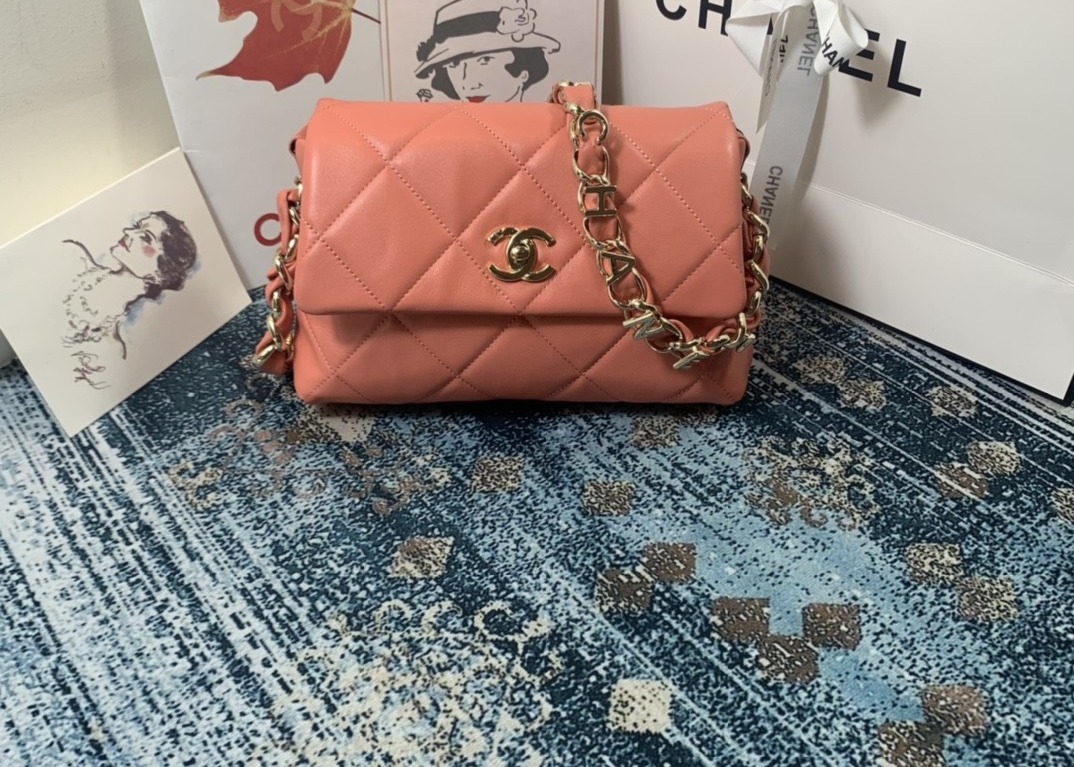 17cm Length Chain Shoulder Bag Daily Travel With Shallow Gold Hardware