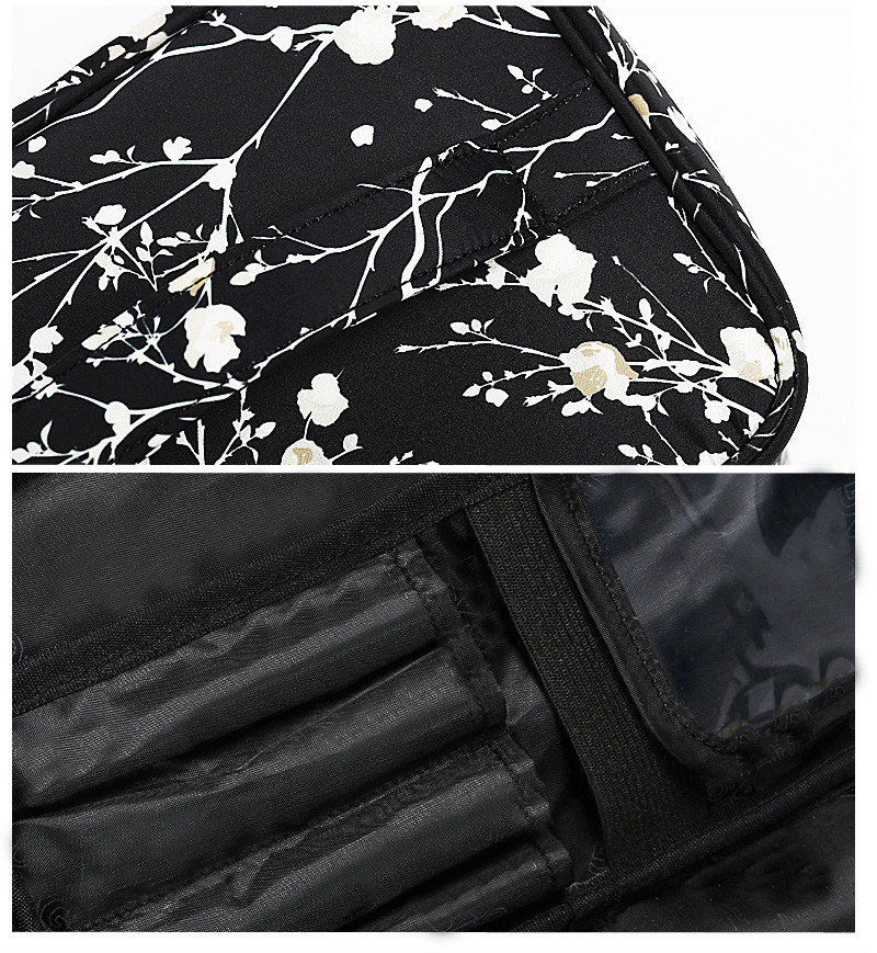 Large Capacity Zipper Nylon Travel Floral Makeup Cosmetic Bags