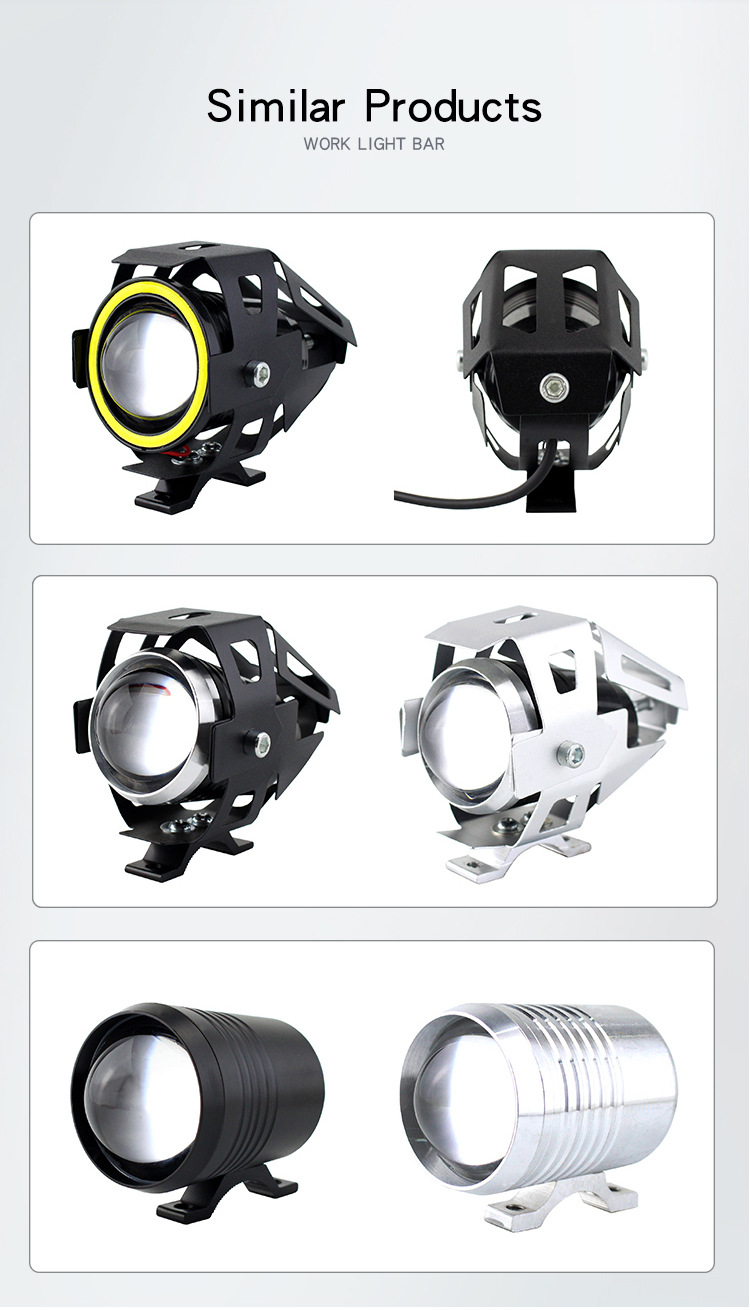 4000lm 12V Led Motorcycle Spotlights U7 Fog Driving Lamp High Low Beam