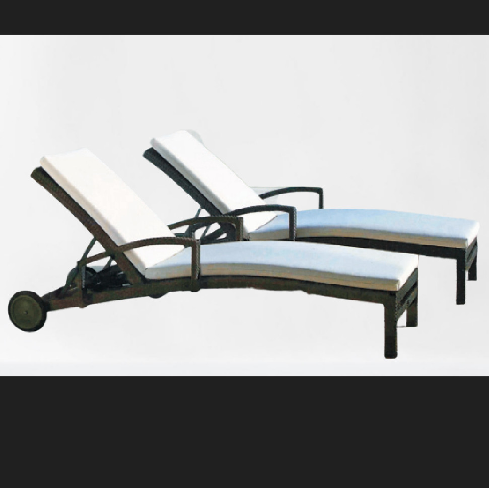 Durable water proof swimming pool bed wicker rattan outdoor sun loungers aluminium lounge chair with cushion---6242