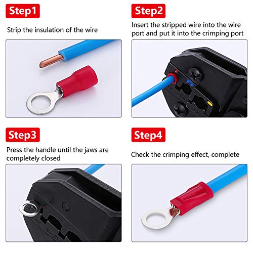 480pcs Insulated Terminals Electrical Crimp Connector Butt Spade Ring Fork Terminal Set Kit With Case for Year Universal