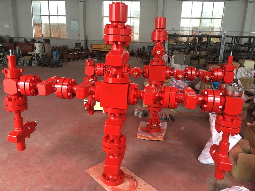 Dual Tubing Wellhead And Xmas Tree For Oil Well Flow Control 5000 Psi Pressure